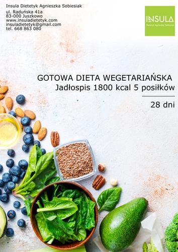 Dieta wegetariańska 1800 kcal, 28 dni, 5 posiłków