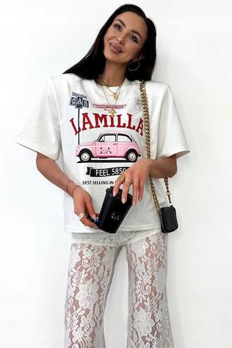 T-shirt Pink Car La Milla