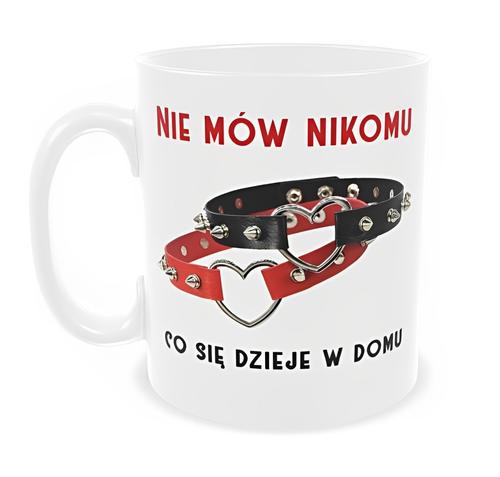 Kubek ceramiczny Garage Print 330 ml Nie mów nikomu, co się dzieje w domu