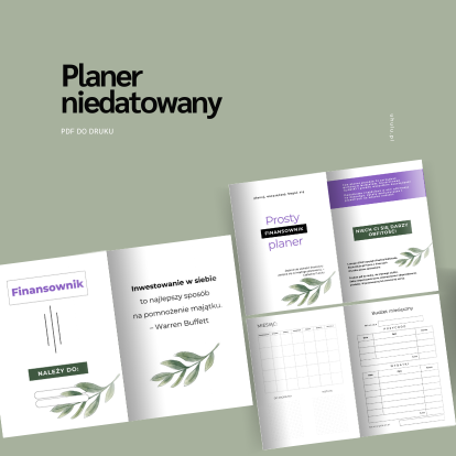 Planer finansowy budżet domowy A4 niedatowany miesięczny 32 strony pdf do druku