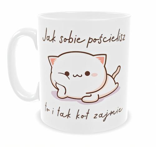Kubek ceramiczny Garage Print 330 ml Jak sobie pościelisz, to i tak kot zajmie