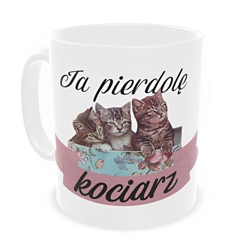 Kubek ceramiczny Sarnodzieło 330 ml Ja pierdole Kociarz