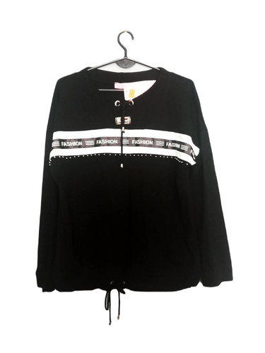 Bluza z napisami  mega hit fashion, czarna bluza bawełna rozmiar uniwersalny WAWA
