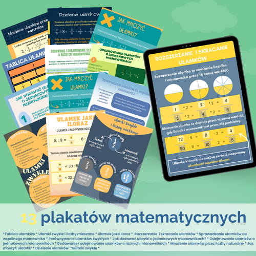 SUPER OKAZJA - MATEMATYCZNE KARTY PRACY I PLAKATY MATEMATYCZNE CZĘŚĆ TRZECIA KLASA 5