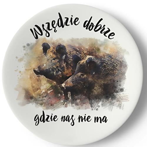 Talerz ceramiczny Garage Print 20 cm "Wszędzie dobrze, gdzie nas nie ma"