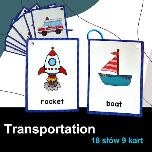 Flashcards Transportation 18 słów 9 kart