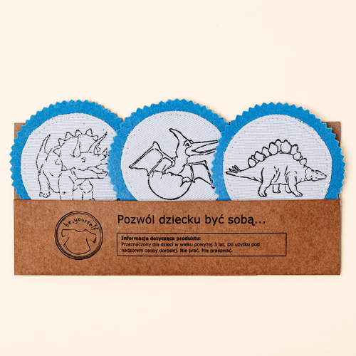 zestaw 3 wrzepek - DINOZAURY - blue